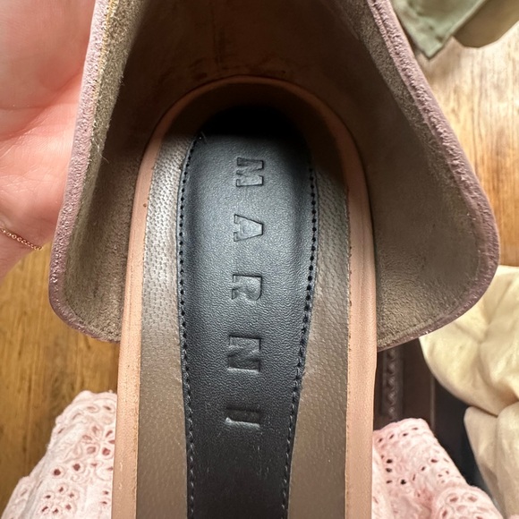 Marni Beige Leather Block Heel Ankle Strap - Picture 3 of 6